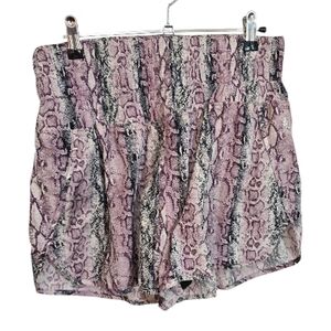 FP Movement by Free People Purple Snake Print High Waist Shorts